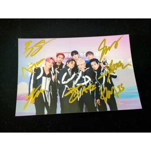 Signed ATEEZ autographed group photo 4*6 K-POP free ship 7 versions 032021
