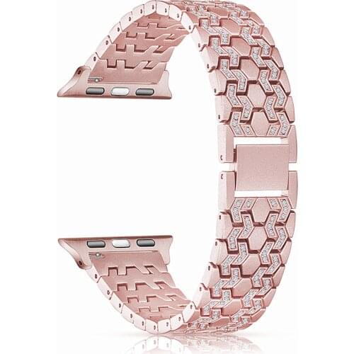 Steel Diamond Bracelet for Apple Watch Band Series SE/6/5/4/3/2 Women/Girls Luxurious Metal Strap for iWatch 40mm 44mm 42mm 38mm