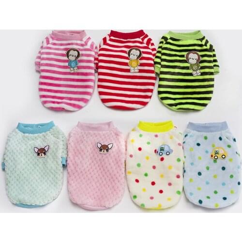 Cute Pet Dog Clothes stripe Puppy sweater T-shirt Shirt monkey printing Pajamas Cat Winter autumn Shirt For chihuahua Small Dogs
