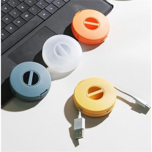 Mini Round Wire Cable Clips Organizer Desktop Clips USB Charging Data Line Cable Winder 1PCS