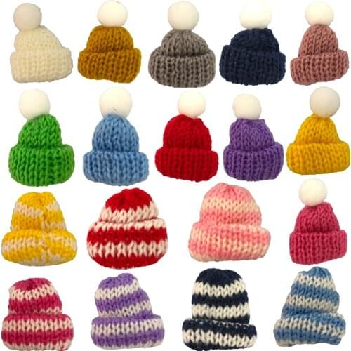 NK 5 Pcs /Set Randomly Doll Hat Knit Cute Cap Fashion Daily Headwear For Barbie Doll Accessories Gift Baby DIY Toys 16A 4X
