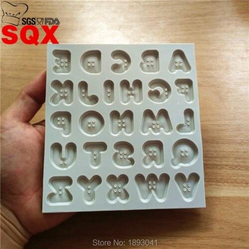 New arrival Creative Button Letters Alphabet Silicone Mold Fondant Cake Decorating Tools Kitchen Accessories SQ16292