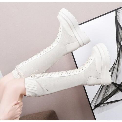 Nice New autumn Models Internal increase boots Women Knee-length Shoes Female In Tube Long Boots Feminino Zapatos Mujer Bota hot