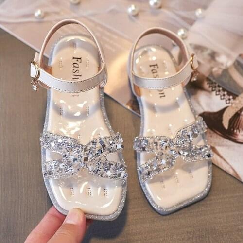 3-12 Year Old Children Transparent Rhinestone Beach Sandals For Girls 2021 Summer Shoes For Kid Sandals Girls Elegant Sandals