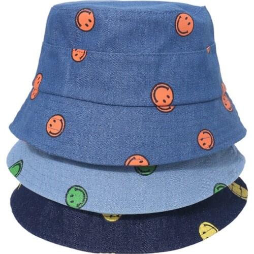 Unisex Smile Face Bucket Hats For Women Cute Girls Hip Hop Beach Caps Summer Fishermans Hat Boy Girls Panama Hip Hop Caps