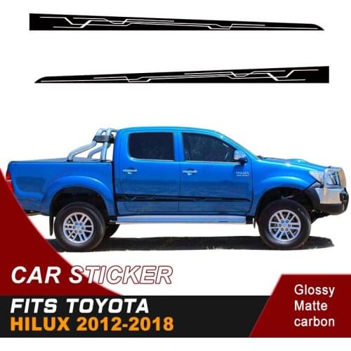Fit for hilux 2012 2013 2014 2015 2016 2017 2018 car sticker side door stripe racing sticker 4x4 accessories vinyl graphic decal