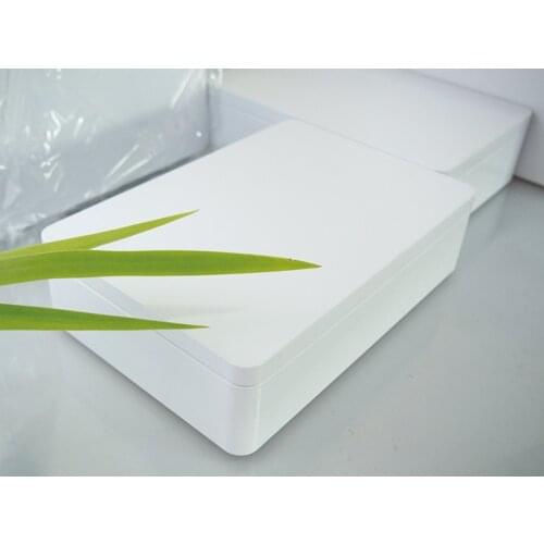 Size:230*155*60mm big rectangular tin box food tin can in white color tea tin box biscuit packing box cookies tin