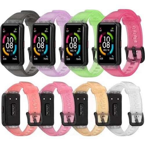 For Huawei Honor Band 6 Strap Transparent Silicone Watchband Bracelet Replacement Strap for huawei band 6 honor band 6 Strap