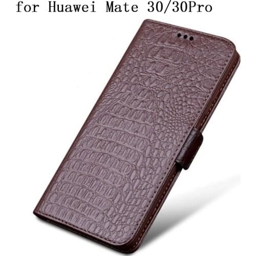 Luxury Genuine Cow Leather Phone Case for Huawei Mate 30 Wallet Case with Card Slots Magnetic Flip Cover Fundas Skin Mate 30 Pro