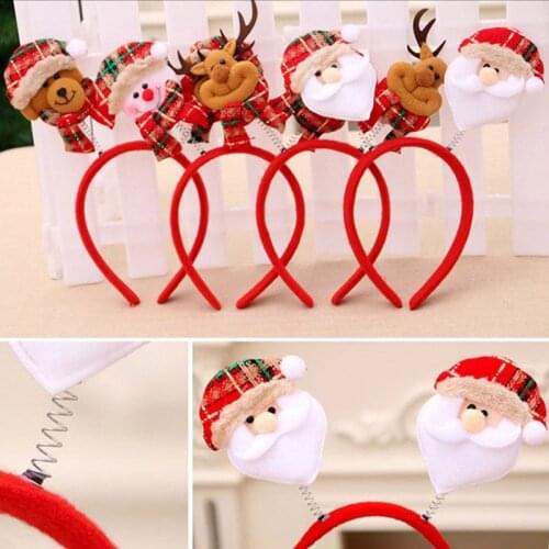 Christmas Headbands Christmas Tree Reindeer Antlers Hairband Xmas Party Kids Hairhoop 2021 Christmas Glasses Props