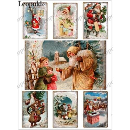 Christmas Metal Tin Sign Santa Claus Giving Gifts Vintage Poster Wall Art New Year Iron Plate Sweet Home Room Wall Decoration