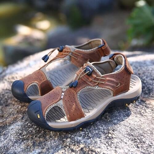 Man Sandals Leather Shoes Men Sandals Mens Summer Big In Mens Shoes Slippers Comfort Slip On Gladiator White Beach Italian
