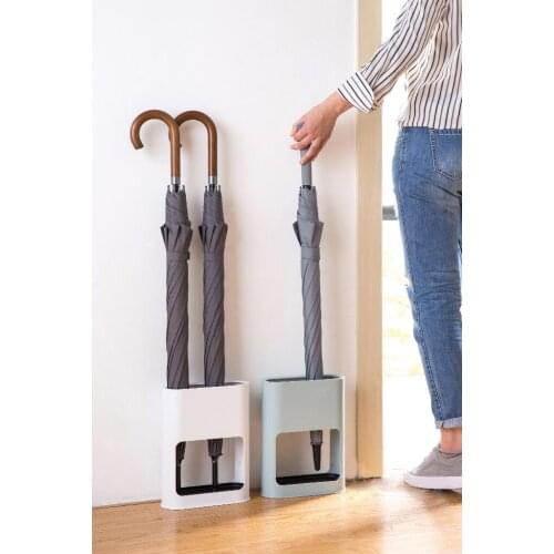 Umbrella Stand Rack Solid Color Umbrella Draining Can Storage Holder Shelf For Home Hallway Entryway Office 4 Hole holder