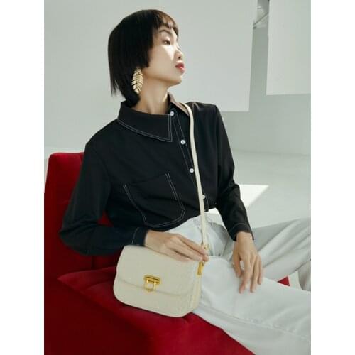 OUSSON Fashion Exquisite Womens Shoulder Bags Large Capacity Crossbody Bag French Style Leather Underarm Bag