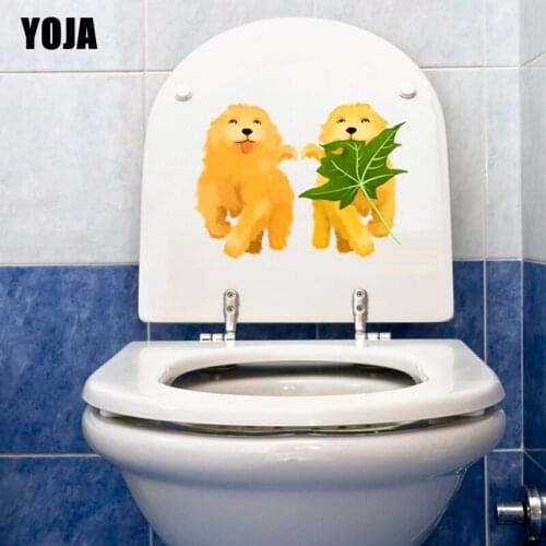 YOJA 22.9*16.8CM I Love Dogs Toilet Sticker Decal Funny Home Wall Decor T3-0588