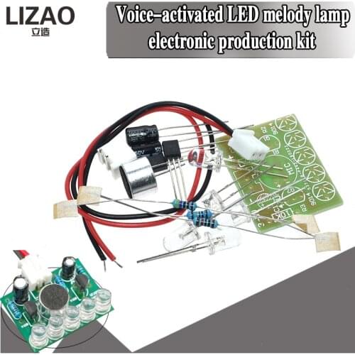 Electronic Funny Kit Voice Control Melody lamp LED Melody Light DIY Production Suite Learning Electronic Kits PCB laboratory
