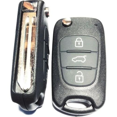 WITH Symbol 3 Button Replacement Car Blank Key For Kia K2 Flip Folding Car Key Shell Cover Remote Case Fob Left Groove on Blade