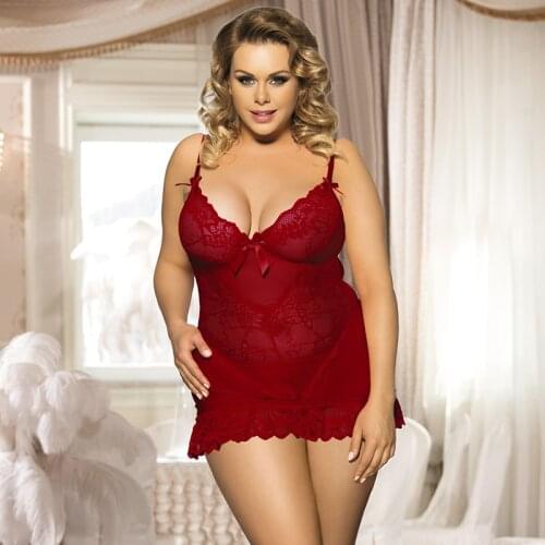 Womens Lingerie And Exotic Lace Seksi Babydoll Plus Size Floral Transparent Sexy Underwear With G string Erotic Costume R70218