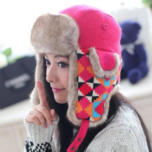 MingJieBiHuo Winter Korean cute wool thickening warm earmuffs windproof hat New fashion women girls
