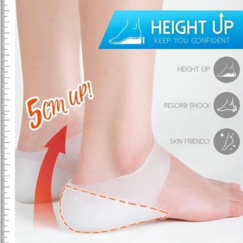 1 Pair Concealed Footbed Enhancers Invisible Height Increase Insoles Silicone Foot Lift Pads Dress In Socks Foot Care Tools