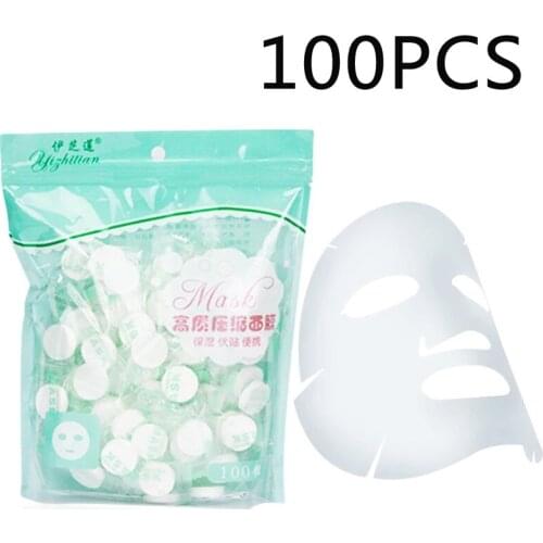 100pcs Non-Woven Masque Paper DIY Compressed Facial Masque Sheet Ultra-Thin Disposable Hydrotherapy Moisturizing Skin Care