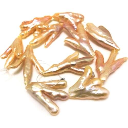 16 inches 40-50mm Natural Pink Claw Shaped Biwa Pearl Loose Strand