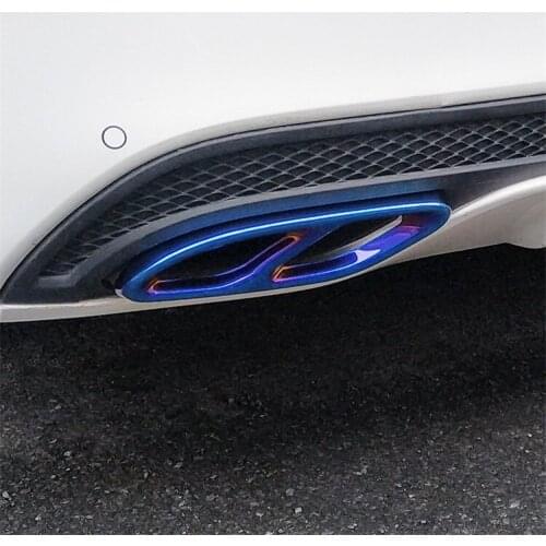 2PCSx Rear Cylinder Exhaust Pipe Cover Trim Stainless Steel For E Class W212 W213 14