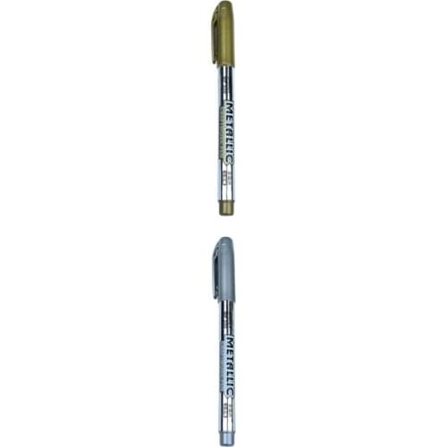 2x Paint Wax Sealing Color Graffiti Pen Marker Ornament Plastic Gold+Silver