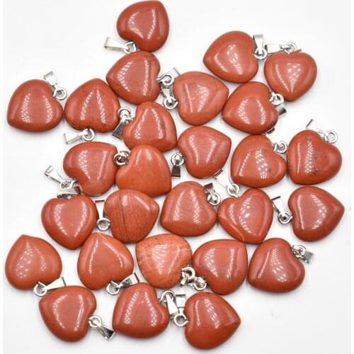 2021 New fashion top quality natural red stone heart shape pendants for jewelry making 15mm 50pcs/lot Wholesale free shipping
