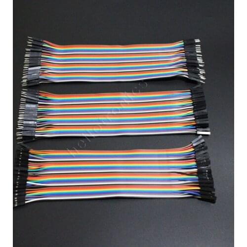3 Pcs/Lot Hellotronics Premium 200mm 40 Pins M/M Male/Female F/F Splittable Breadboard Jumper Wires For Arduino
