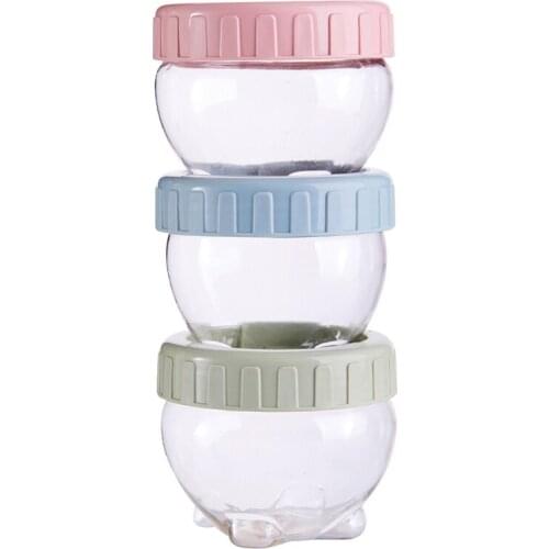 3 Pcs Portable Snacks Storage Jar Plastic Sealed Cans Spice Teas Beans Candy LXAF