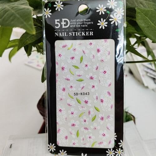 5D Stickers for Nails Small Floral Petal Leaf Nail Art Decorations Stereoscopic Sticker Accessories Anaglyph Effect Design