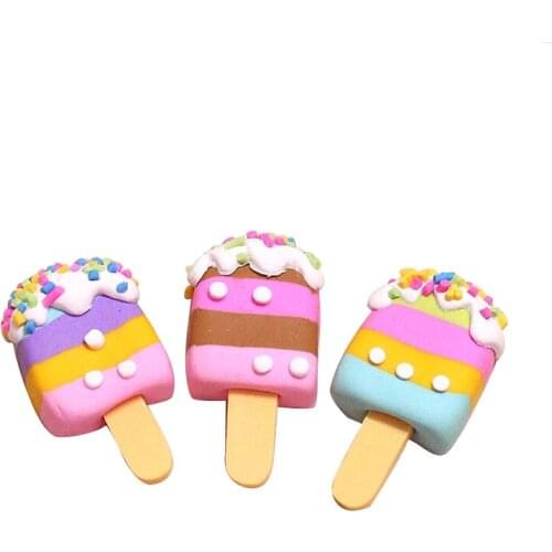 6Pc Polymer Clay Colored Striped Popsicles Patch DIY Phone Shell/Kids Hairpin/Earring Pendant Jewelry Food Toys Bake Accessories