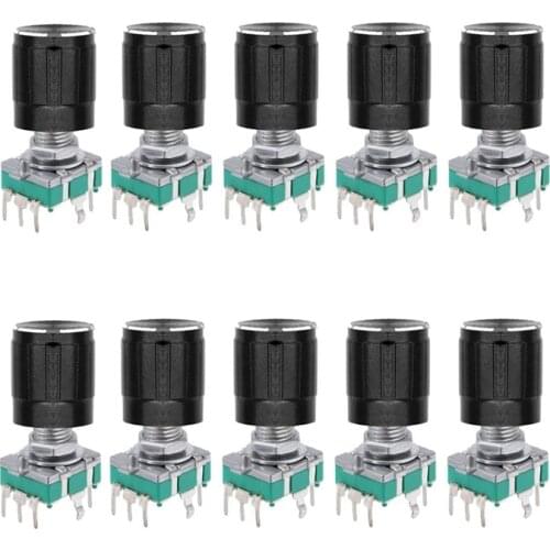 7 Pin 20MM)10 PCS 360 Degree EC11 Rotary Encoder Code Switch Digital Potentiometer with Caps