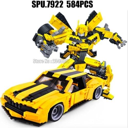 Gudi 8715 584pcs 2in1 Transformation Robot 32cm Car Blocks Building Blocks Toy