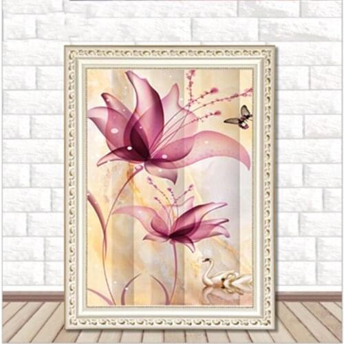 Cross-border diy new 5d diamond painting crystal flower living room explosion bedroom cross stitch decoration