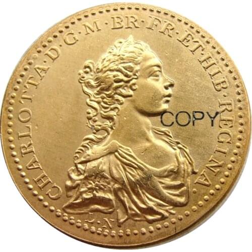 ENGLAND MEDAL 1761 GRANDE BRETAGNE COURONNEMENT CHARLOTTE DE MECKLEMBURG Gold Plated Copy coin