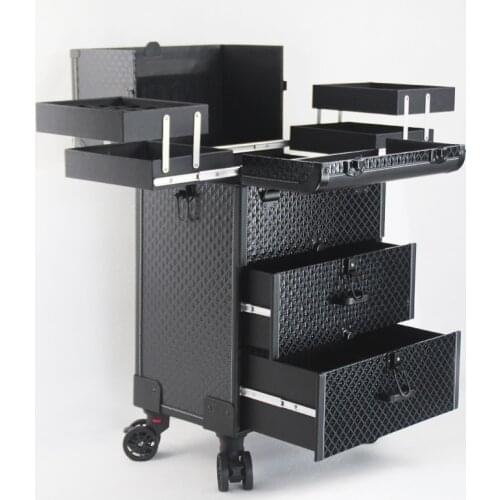 Large capacity with make-up artist multi-layer professional trolley make-up box eyelash nail embroidery multi-functional storage