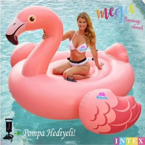 Mega Flamingo Island Giant Size Inflatable Pool And Sea Bed 218x211x136 Cm