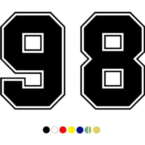 CS-10180# Funny Vinyl Decal Number 98 Car Sticker Reflective Waterproof Auto Decors on Truck Bumper Rear Window