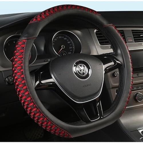 D Shape 38cm Car Steering Wheel Cover Non-slip PU Leather for POLO GOLF 7 Scirocco Suzuki Swift Nissan Rogue High Quality
