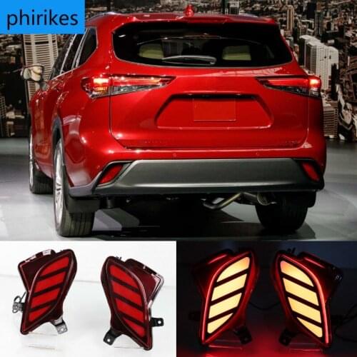For Toyota Highlander 2020 Multi-functions LED Rear Bumper Light Fog Lamp Brake Light Turn Signal Light