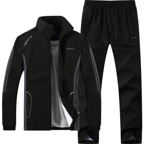 Mens Tracksuit New Spring Autumn Sportswear Men Sports Suit 2 Piece Sets Jacket+Pant Sweatsuit Fashion Mens Clothing Size L-5XL