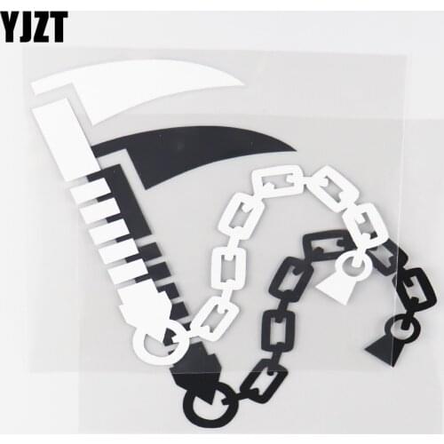 YJZT 15.7CM×15.9CM Creative Vinyl Body Decal Ancient Weapon Fighting Style Meteor Throwing Knife Car Sticker 1C-0068