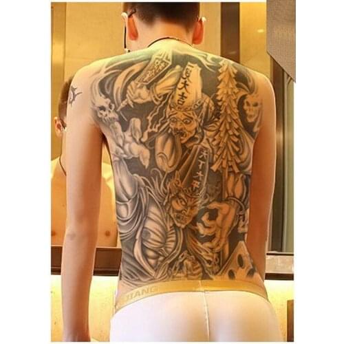 Creative Fake Tattoos Body Art Cool Large Temporary Tattoo Full Whole Back Body Art Tattoos sticker men big Removable waterproof