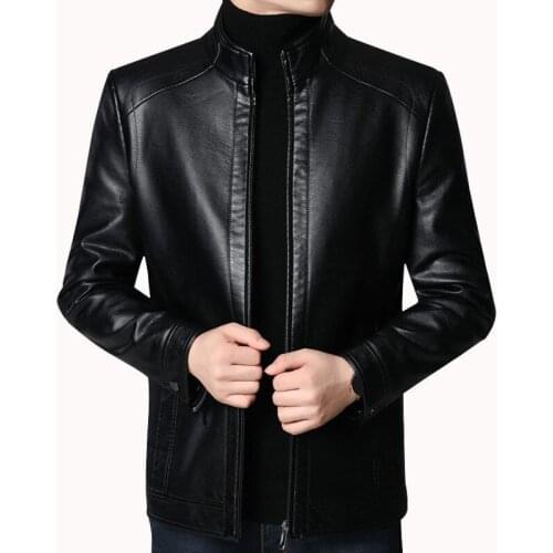 Brand Men Faux Leather Jacket Motorcycle Mens Jackets Black Autumn Fall Soft Leather Jackets Outwear Male PU Leather Coats Men