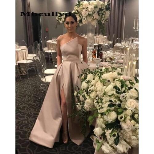 Mbcullyd Champange Satin Bridesmaid Dresses For Women 2020 Black Girls Long Wedding Guest Dress Party Formal Vestido Madrinha