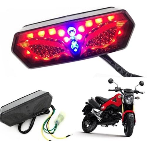 Motorcycle Modified Red Amber lamp led wing tail lamp rear taillight with steering brake light suitable for Honda MSX125 msx125s