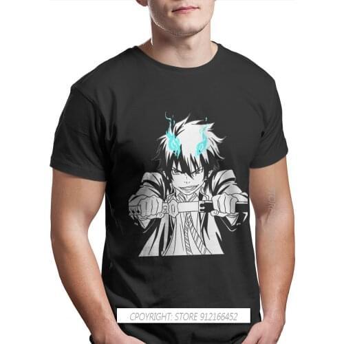 Blue Exorcist Rin Okumura Anime Man TShirt White Fashion T Shirt Harajuku Casual Sweats Hipster