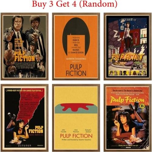 Pulp Fiction Decoration Wall Poster poster print Classic Movie Poster Fashion Painting Classic Film kraft paper 42X30cm